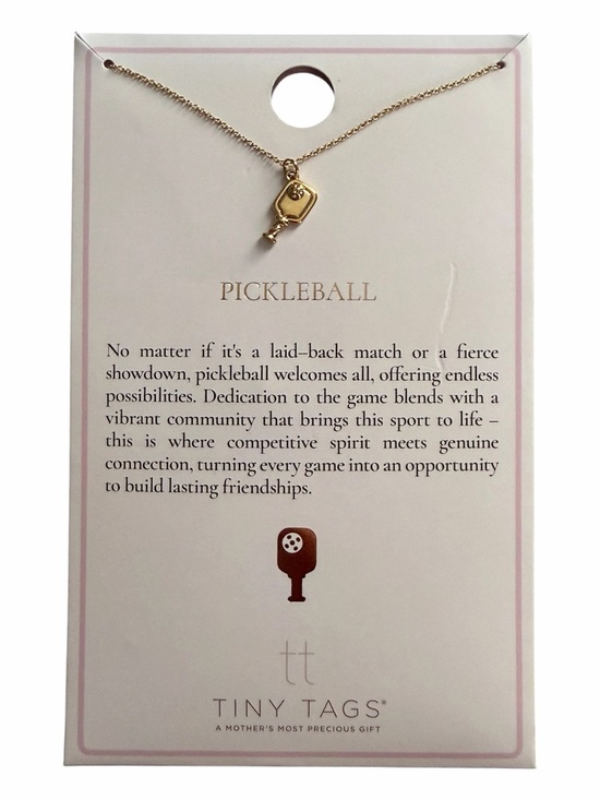 Tiny Tags Jewelry - Gold Pickleball Paddle Necklace - Gold